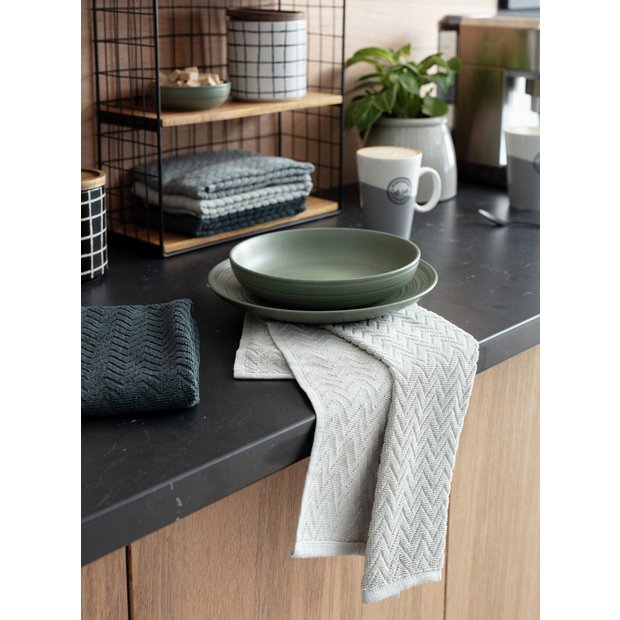 Habitat Zig Zag Terry tea towels pack of 5, UK version