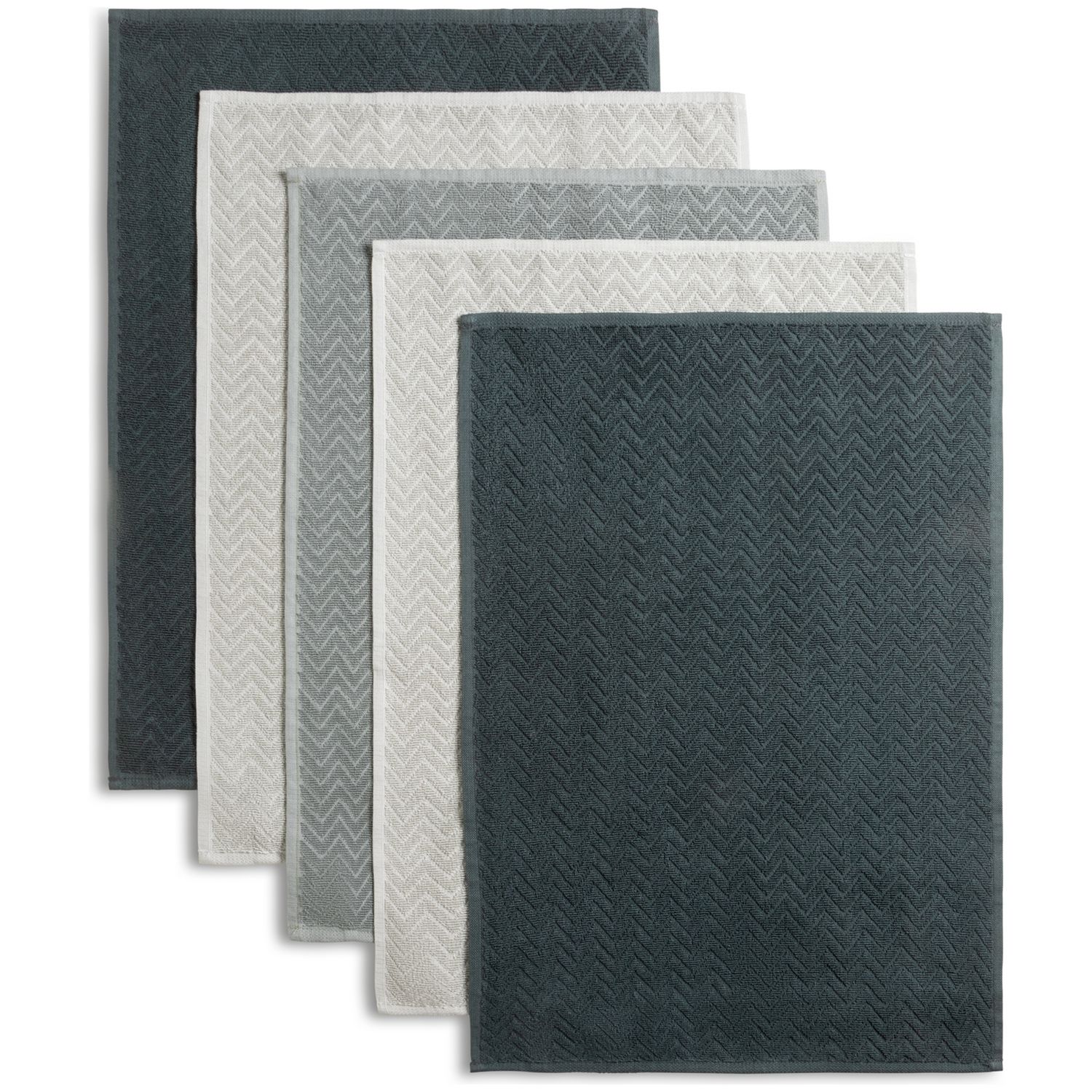 Habitat Zig Zag Terry tea towels pack of 5, UK version