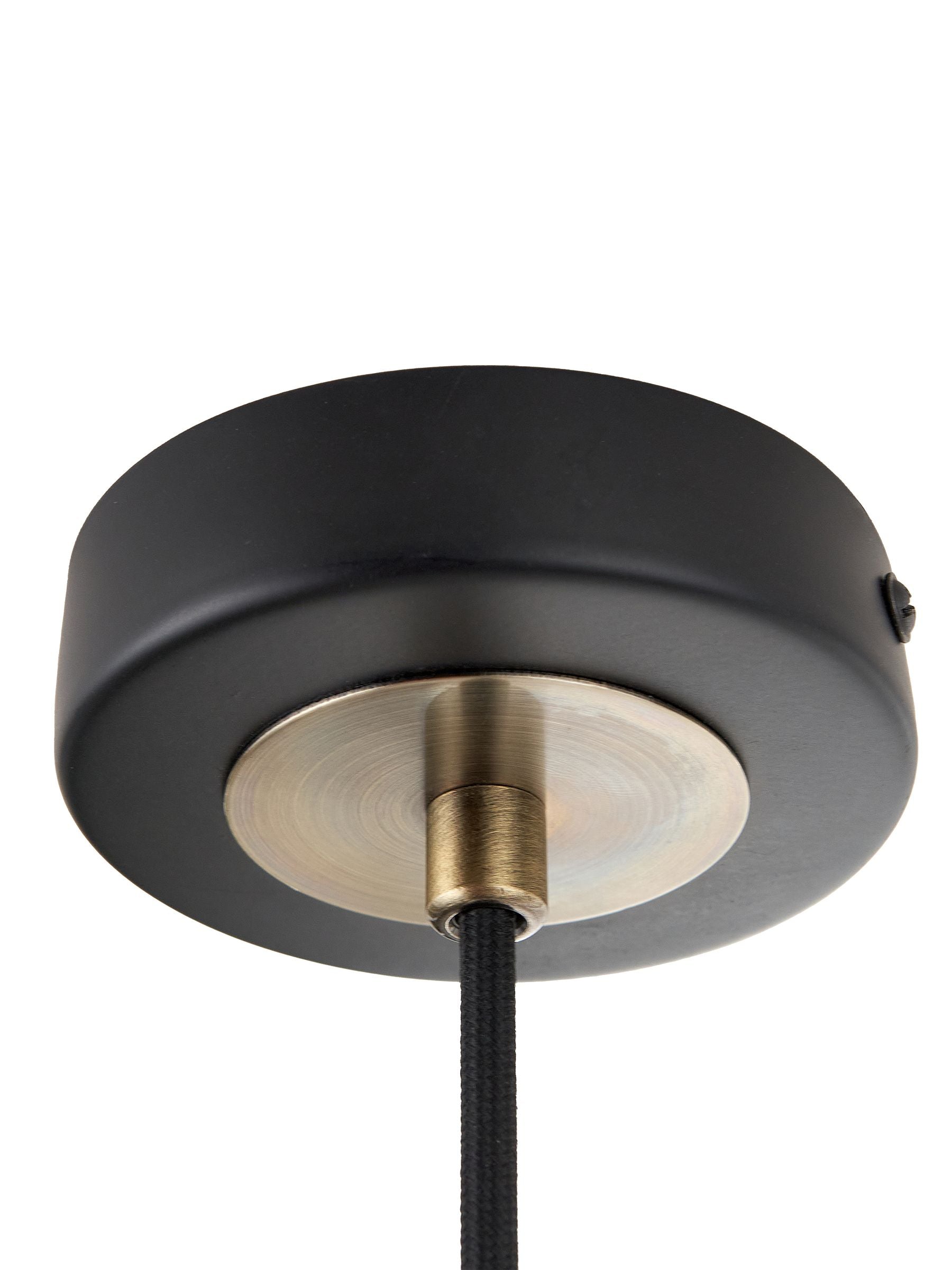 Black metal and glass pendant ceiling light 120cm - British product