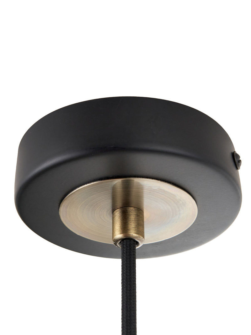 Black metal and glass pendant ceiling light 120cm - British product