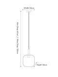 Black metal and glass pendant ceiling light 120cm - British product