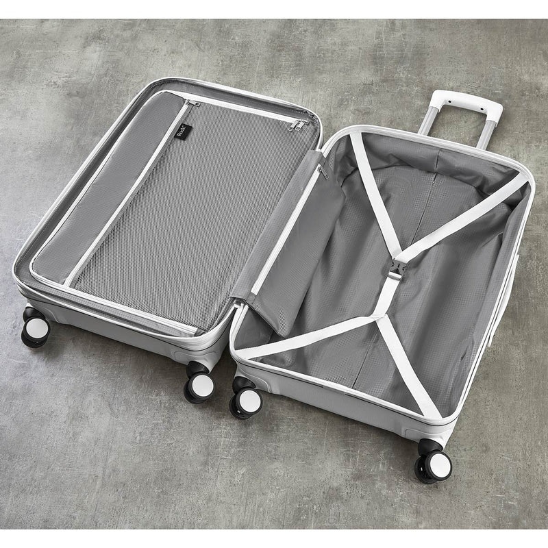 Rock hardside luggage set 3 piece white, imported from the UK