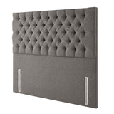 Pocket Spring Bed Co Ravello grey fabric headboard, imported from the UK