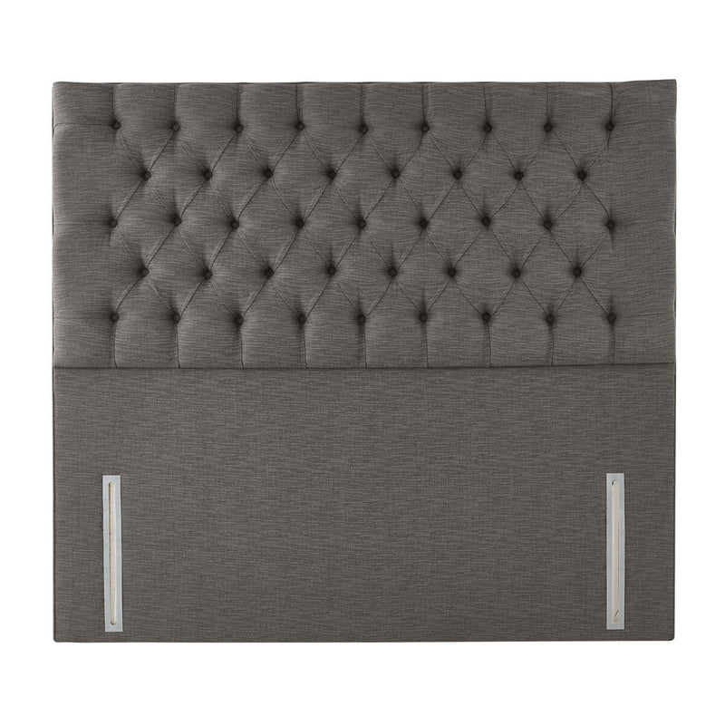 Pocket Spring Bed Company Ravello grey fabric full height headboard double, imported from the UK