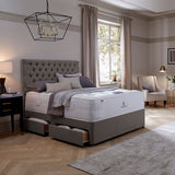 Pocket Spring Bed Company Ravello light grey fabric headboard double, imported from the UK