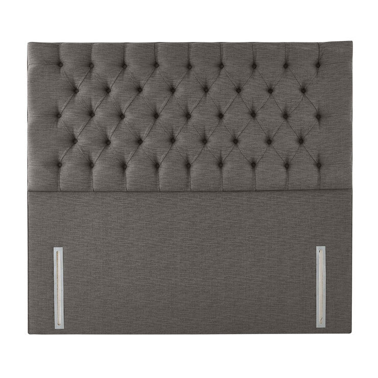 Pocket Spring Bed Company Ravello light grey fabric headboard double, imported from the UK