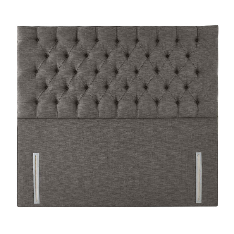 Pocket Spring Bed Company Ravello light grey fabric headboard double, imported from the UK