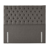 Pocket Spring Bed Company Ravello light grey fabric headboard double, imported from the UK