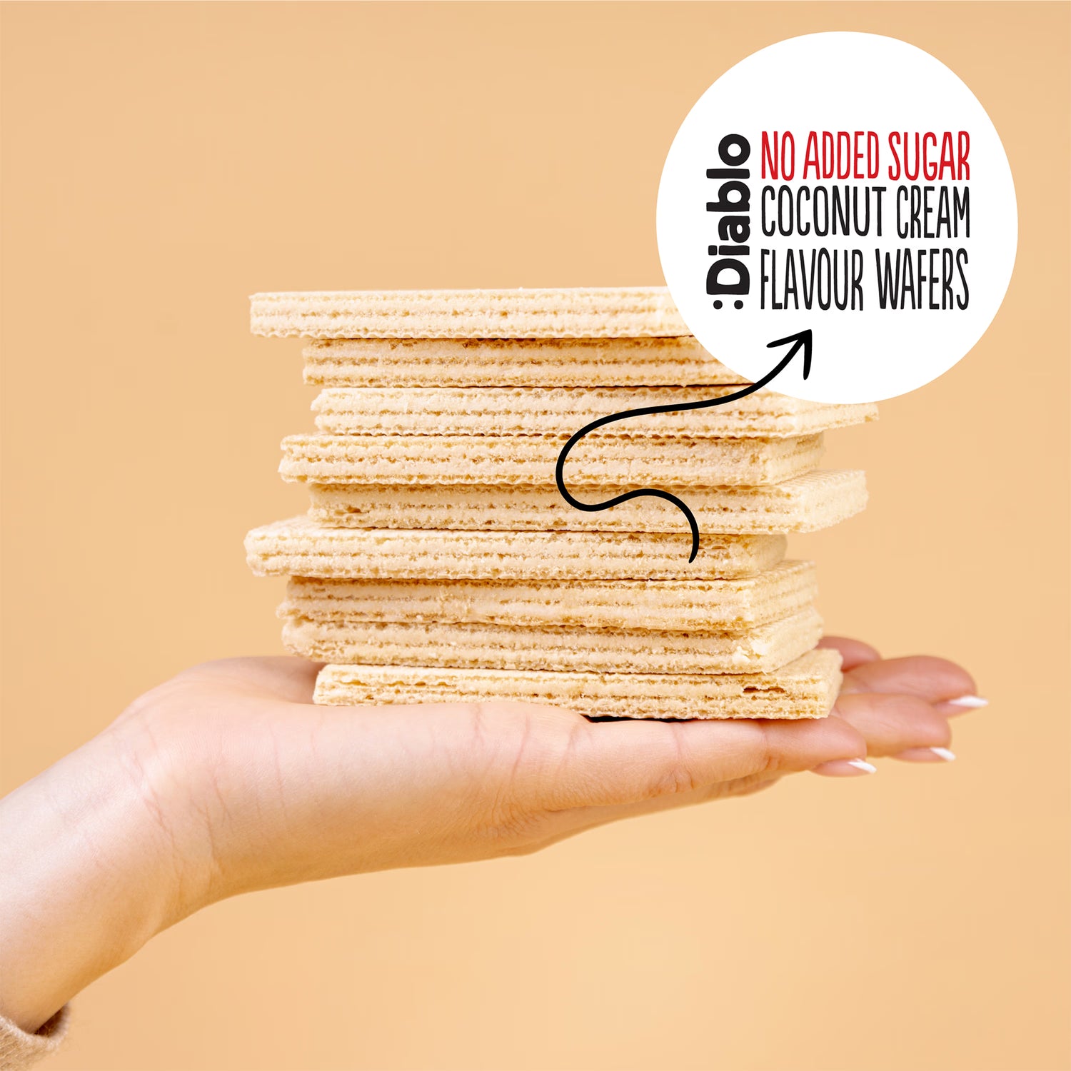 Diablo wafer thins coconut cream flavour 150g - British product