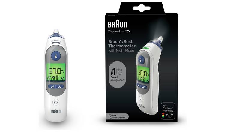 Braun ThermoScan 7+ ear thermometer, imported from the UK
