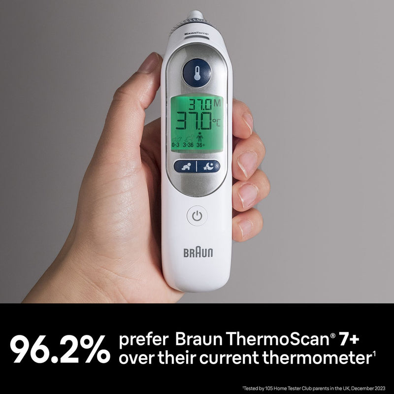 Braun ThermoScan 7+ ear thermometer, imported from the UK