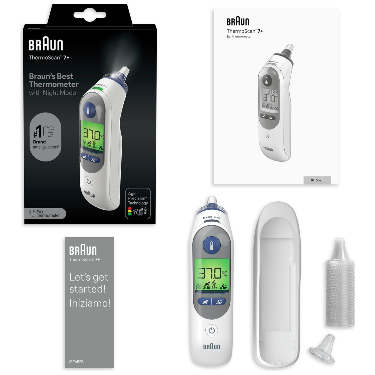 Braun ThermoScan 7+ ear thermometer, imported from the UK