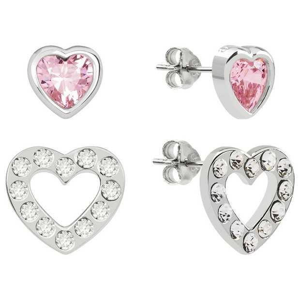 Radley heart stud earrings set of two 9mm, imported from the UK
