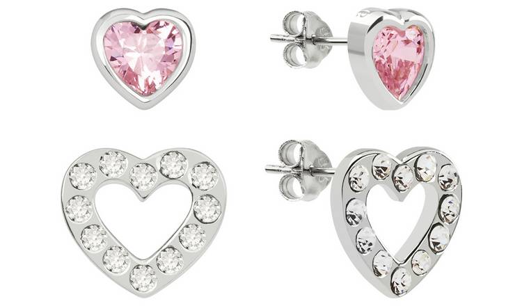 Radley heart stud earrings set of two 9mm, imported from the UK