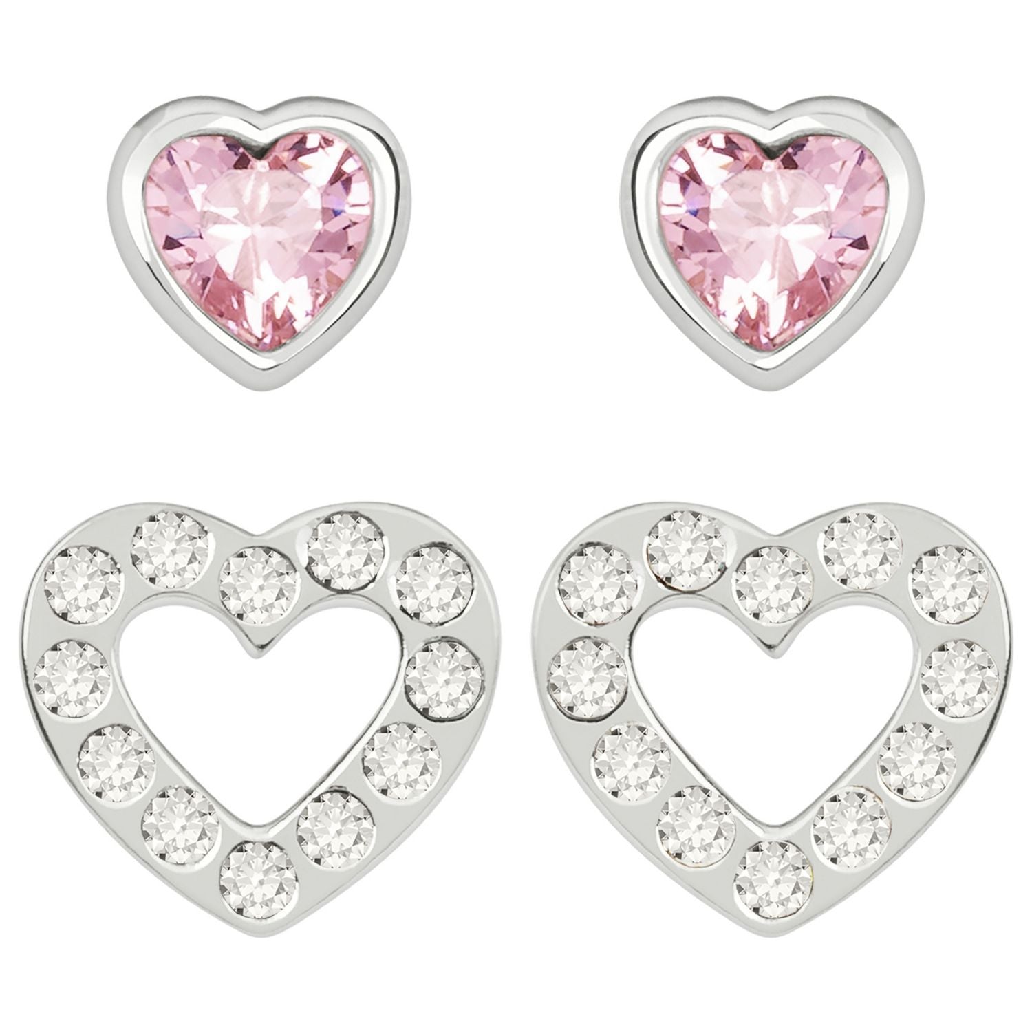 Radley heart stud earrings set of two 9mm, imported from the UK