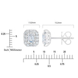 Costco emerald cut diamond halo stud earrings 1.00ctw - British product