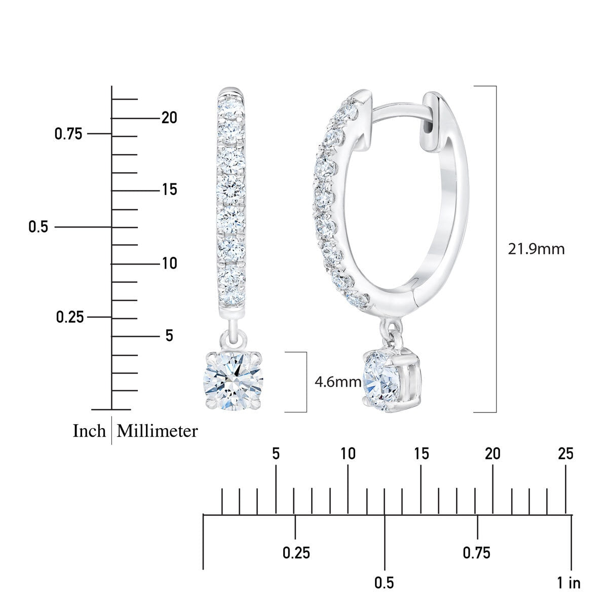 Costco 1.00ctw round brilliant diamond hoop earrings 14ct white gold (British brand)