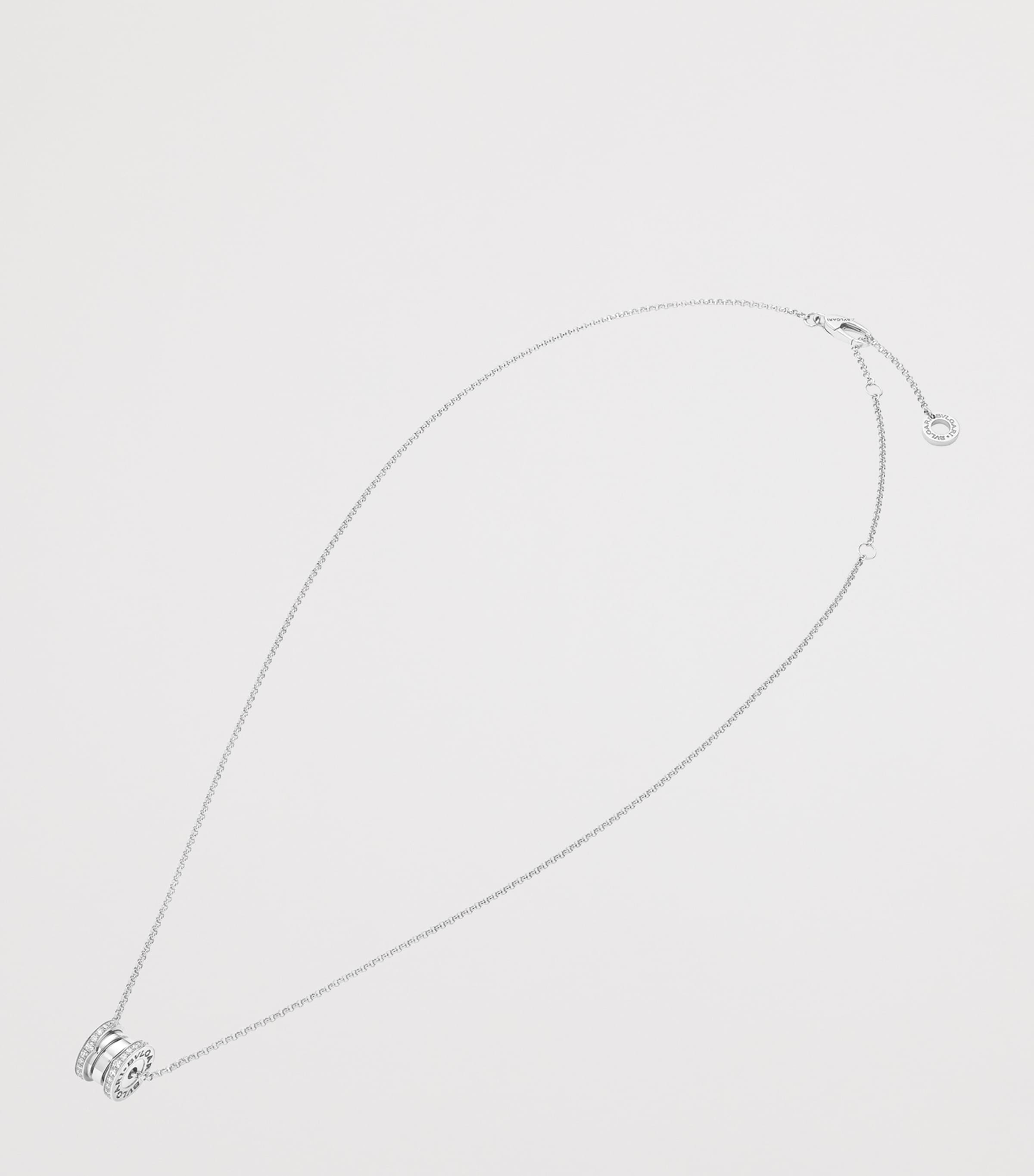 Bvlgari B.zero1 white gold diamond pendant necklace, imported from the UK