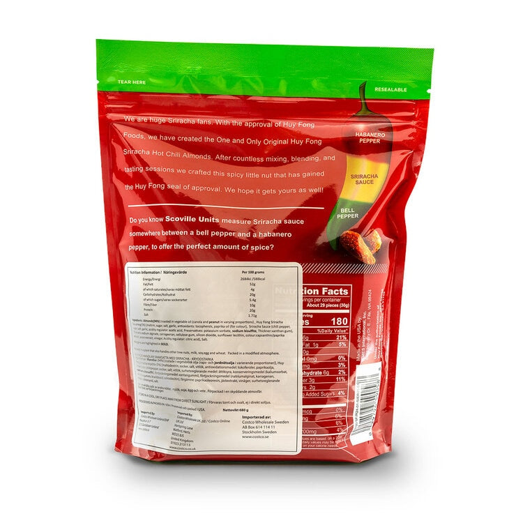 Huy Fong Sriracha almonds 680g, UK version