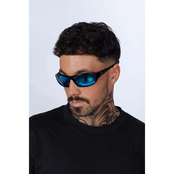 SVNX Thin Racer sunglasses black blue lens TAC, imported from the UK
