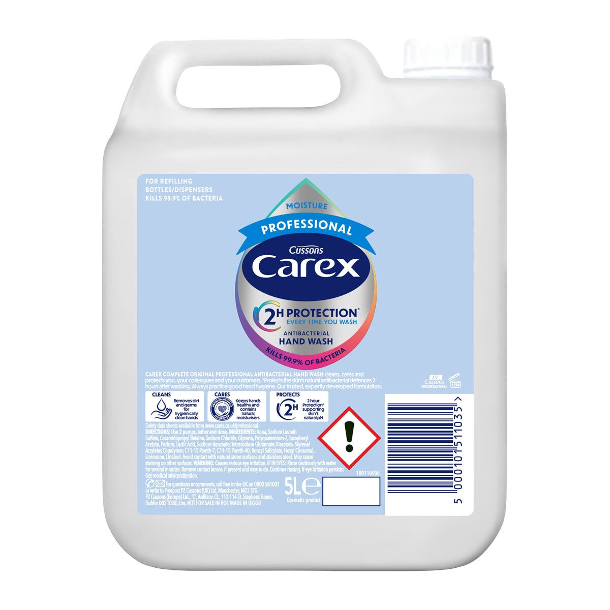 Carex Professional White Moisture handwash 5L - British product