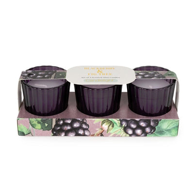 Superdrug Candlelight Set of 3 Ribbed Mini Candles - Blackberry & Fig Tree- Buy online at McGrocer