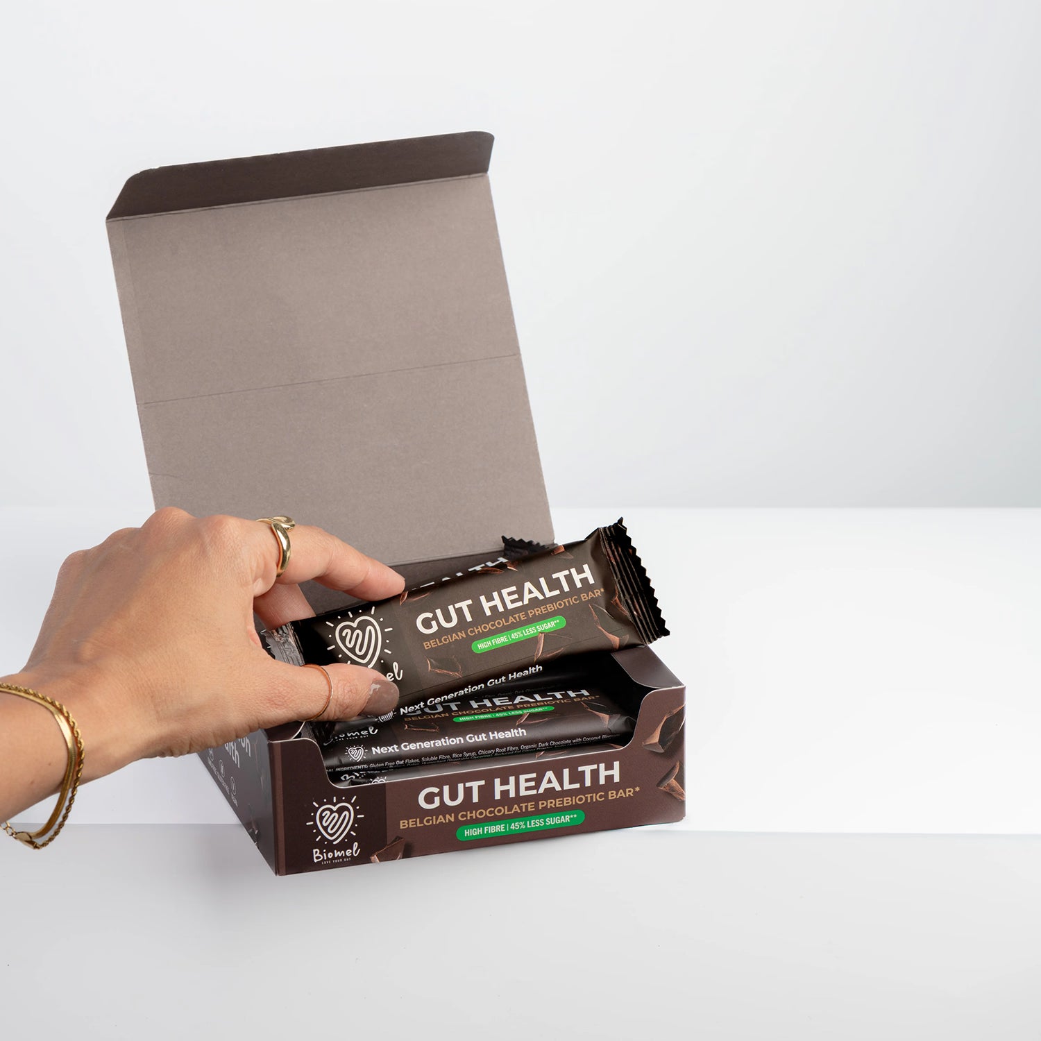 Biomel prebiotic bar Belgian chocolate 12x45g, UK version