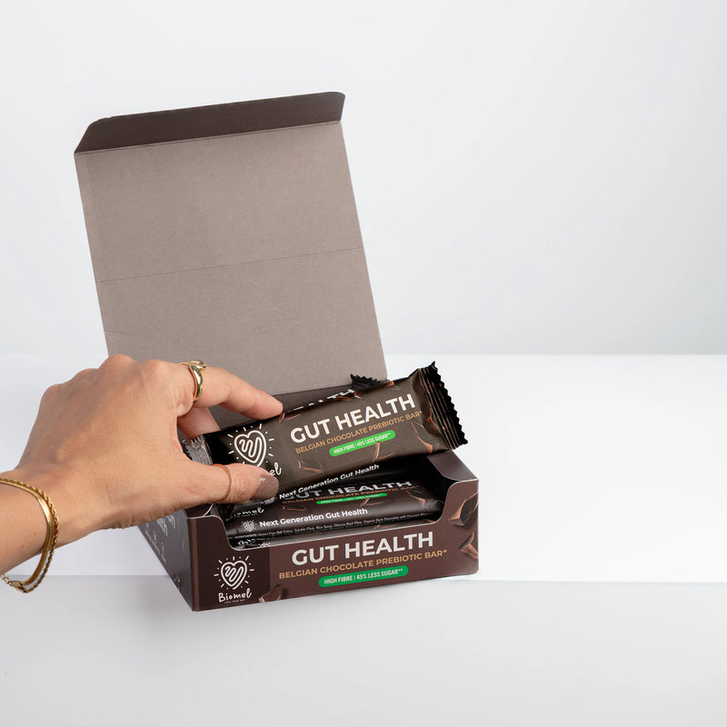 Biomel prebiotic bar Belgian chocolate 12x45g, UK version