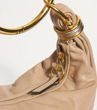 Chloé small leather bracelet bag with gold-tone handle (British brand)