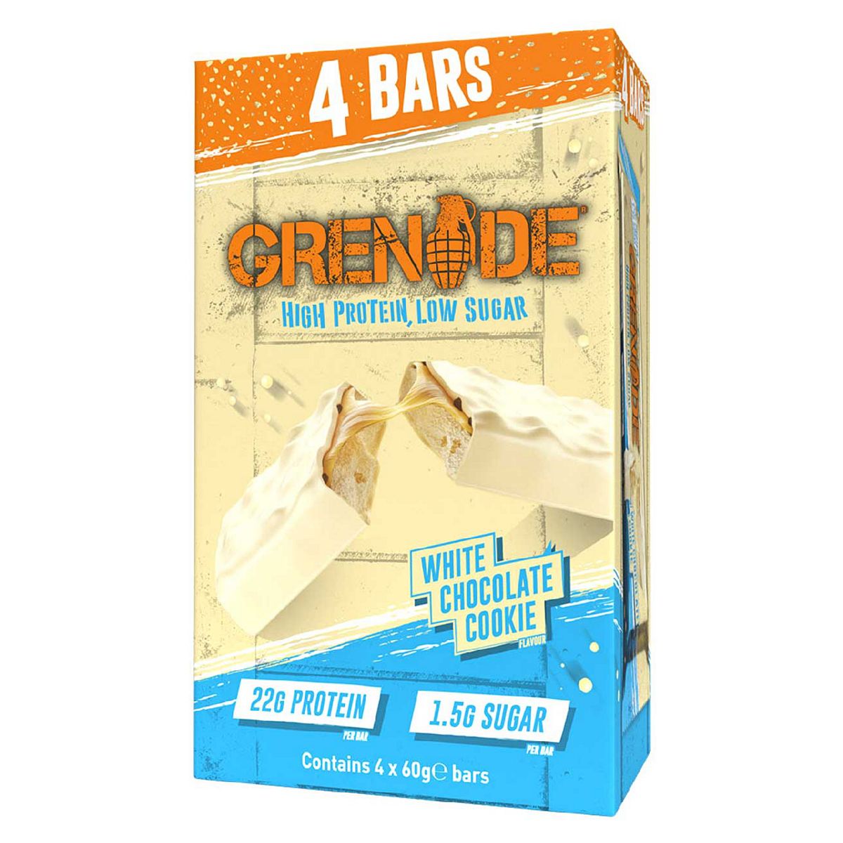 Grenade White Chocolate Cookie Protein Bars - 4 x 60g GOODS Boots   