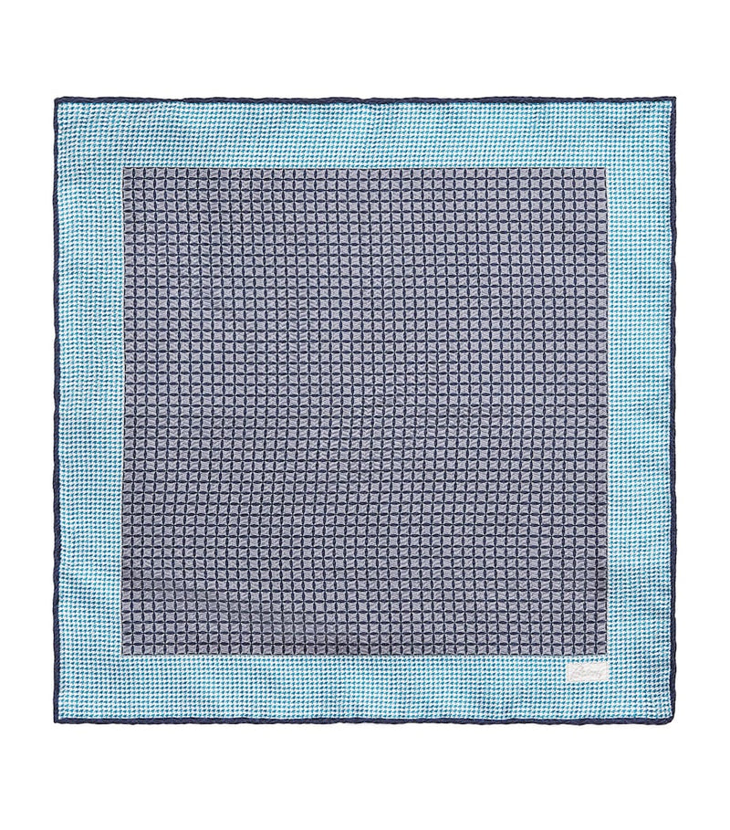 Brioni silk printed pocket square 33cm, UK version