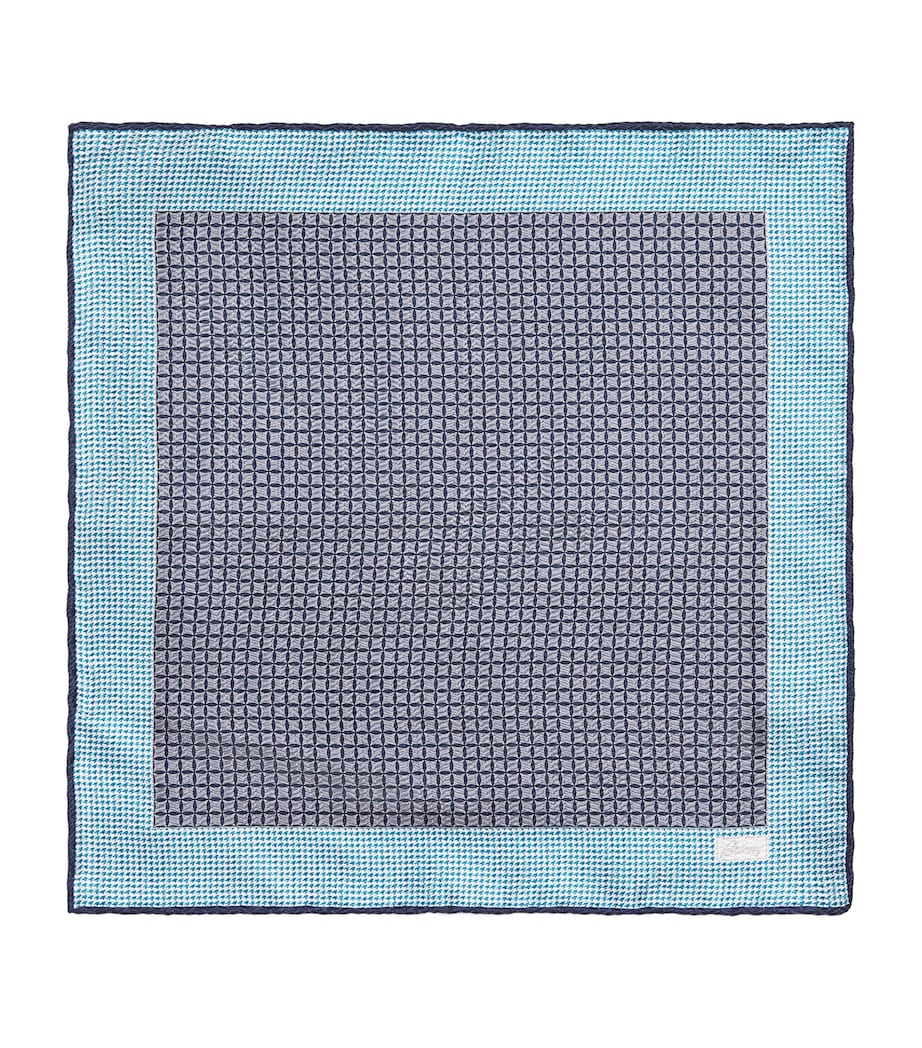 Brioni silk printed pocket square 33cm, UK version
