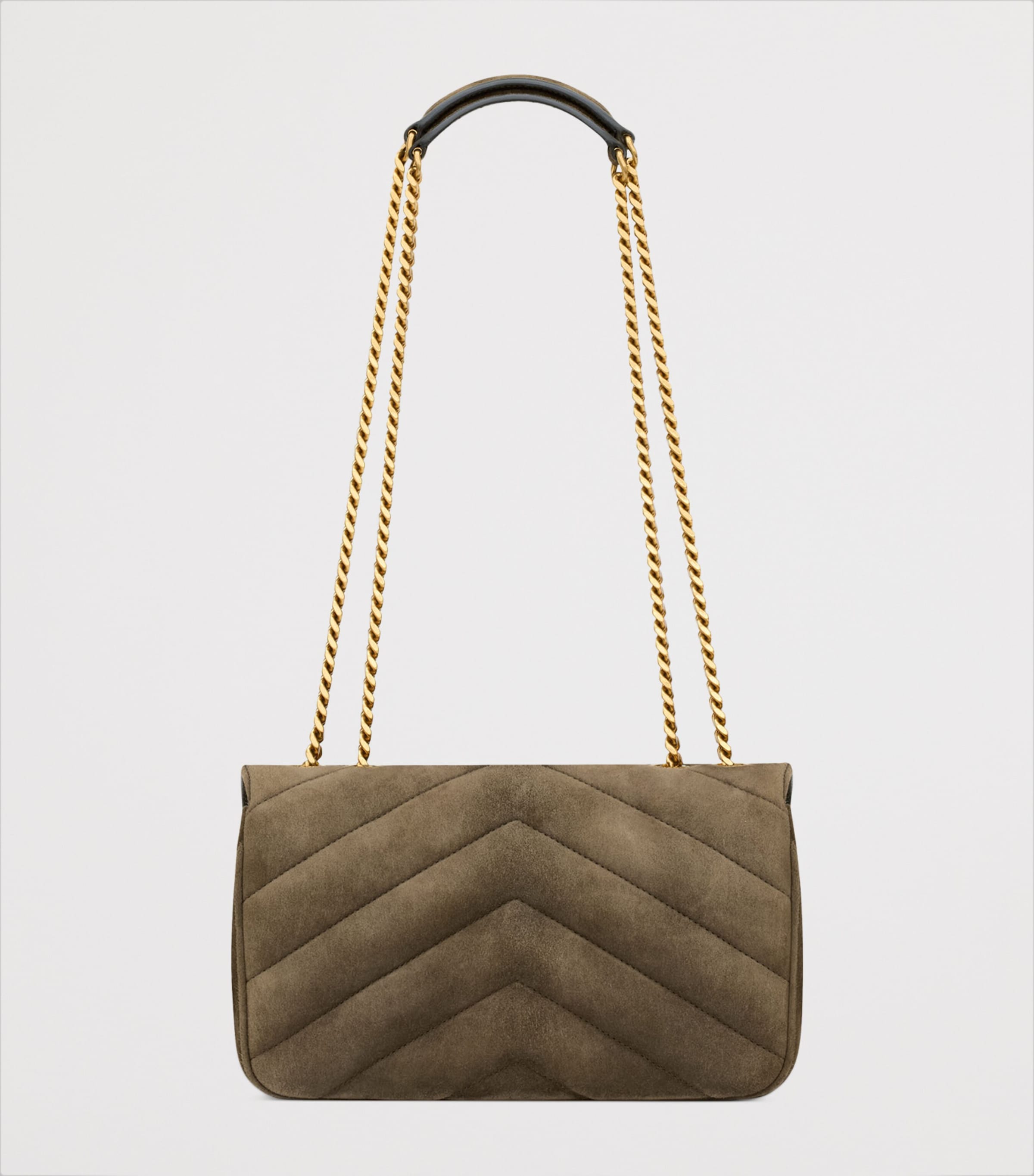Saint Laurent Kleine Loulou Schultertasche aus gepolstertem Wildleder, importiert aus dem Vereinigten Königreich