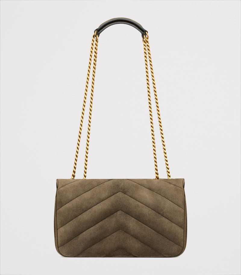 Saint Laurent Kleine Loulou Schultertasche aus gepolstertem Wildleder, importiert aus dem Vereinigten Königreich