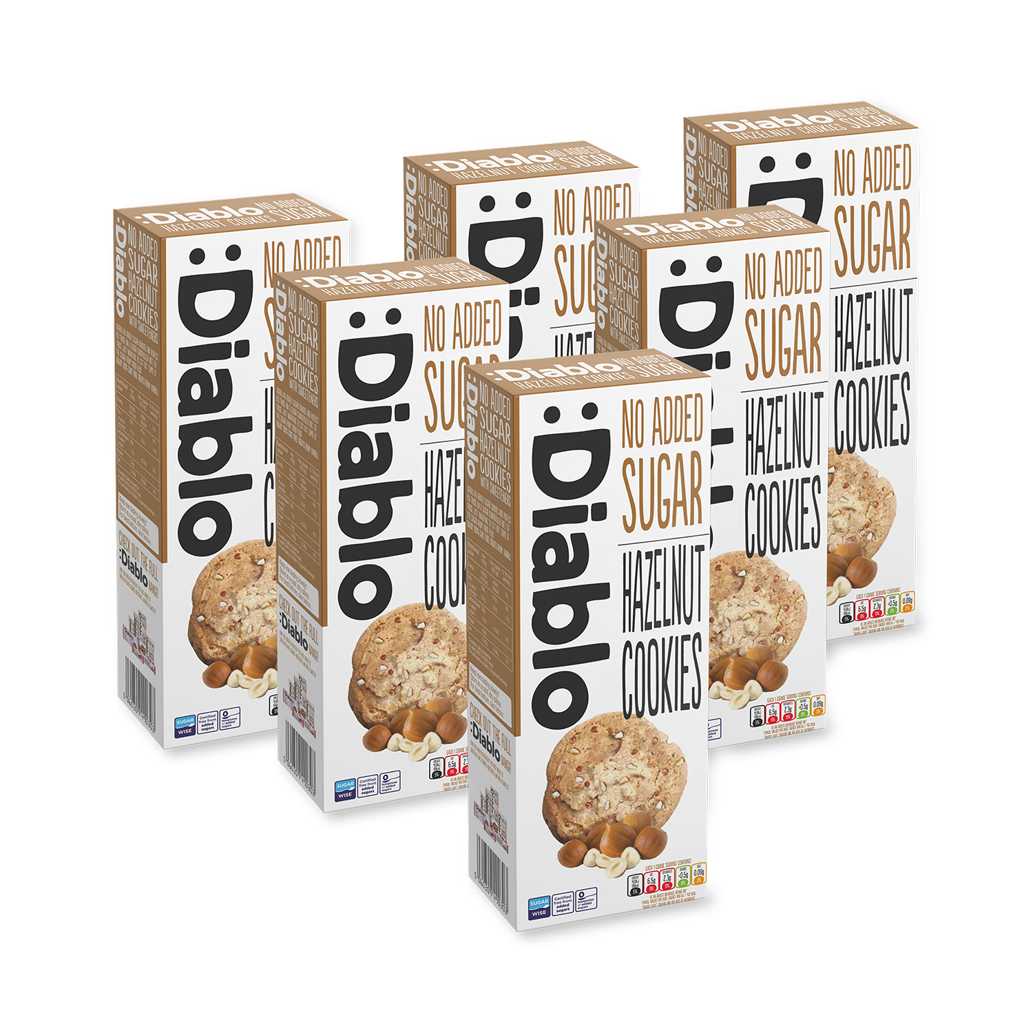Diablo no added sugar hazelnut cookies 135g - British product