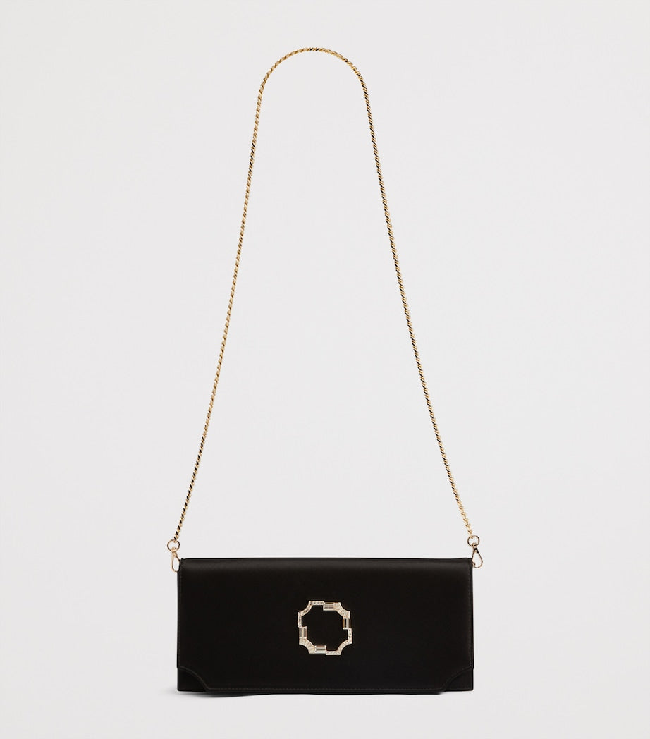Malone Souliers Vivien satin evening clutch, imported from the UK