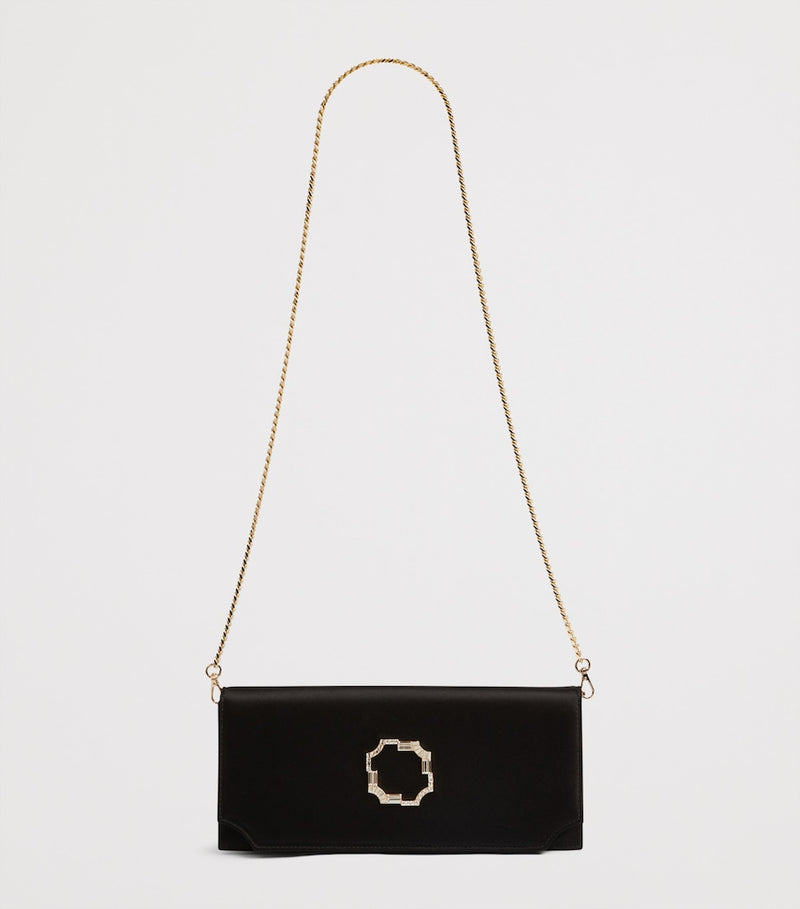 Malone Souliers Vivien satin evening clutch, imported from the UK