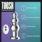 Loving Joy metal vibrating anal beads with remote control, UK version
