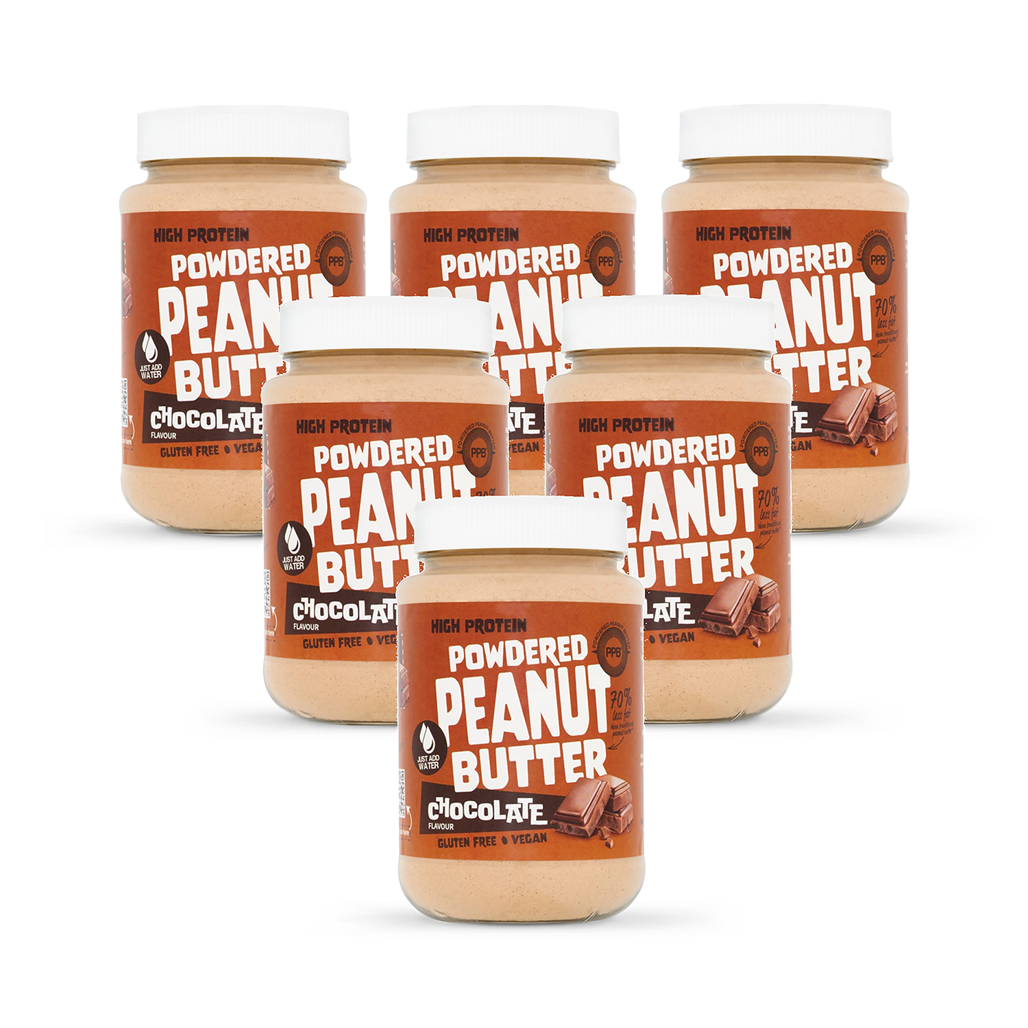 PPB powdered peanut butter chocolate blend 6 x 180g, UK version