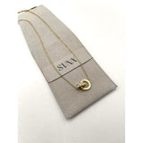 SVNX double hoop Roman numeral necklace gold - British product
