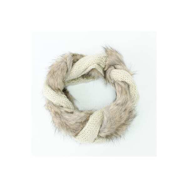 IKRUSH plaited twist neck warmer with fur detail - British product