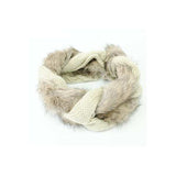 IKRUSH plaited twist neck warmer with fur detail - British product