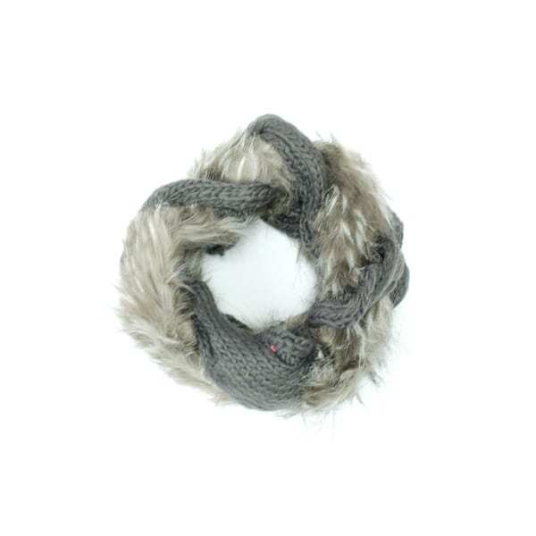 IKRUSH plaited twist neck warmer with fur detail - British product
