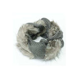 IKRUSH plaited twist neck warmer with fur detail - British product