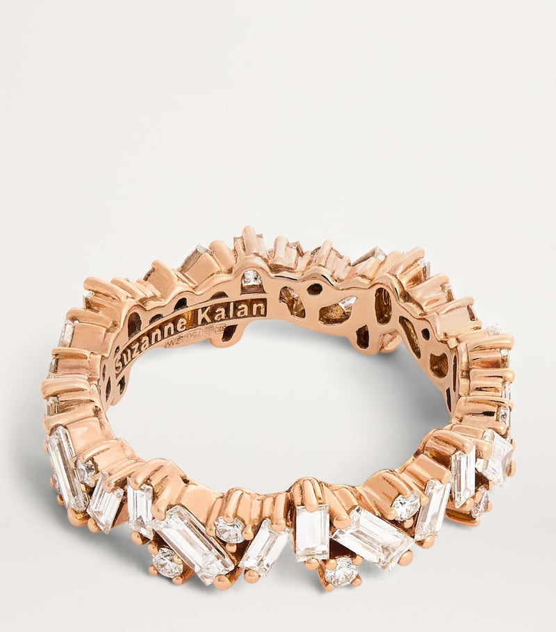 Suzanne Kalan eternity ring rose gold diamonds, imported from the UK