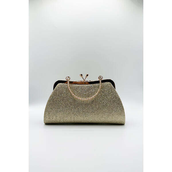 SVNX glitter metallic fibre clutch bag, imported from the UK