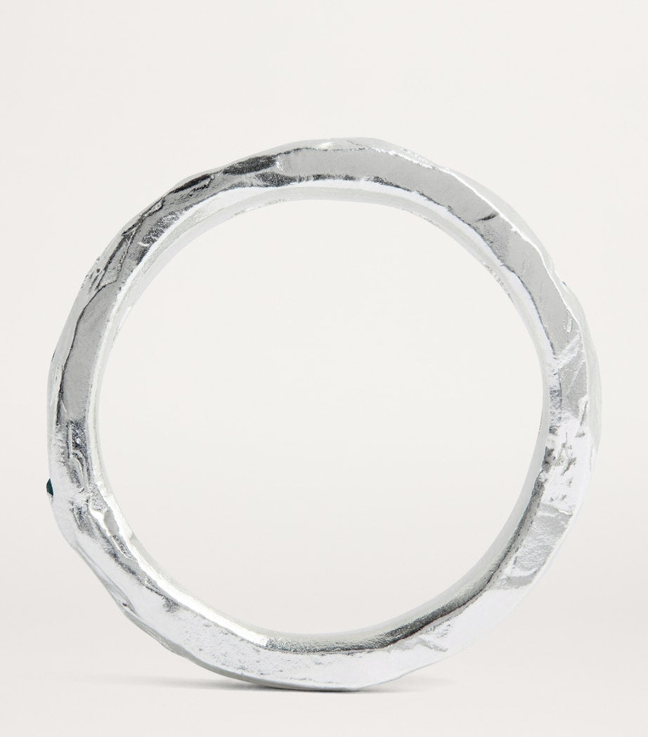 The Ouze sterling silver emerald ring (British brand)