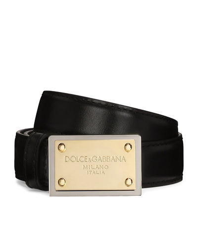 Harrods Dolce&Gabbana Thin Leather DG Buckle Belt- Buy online at McGrocer
