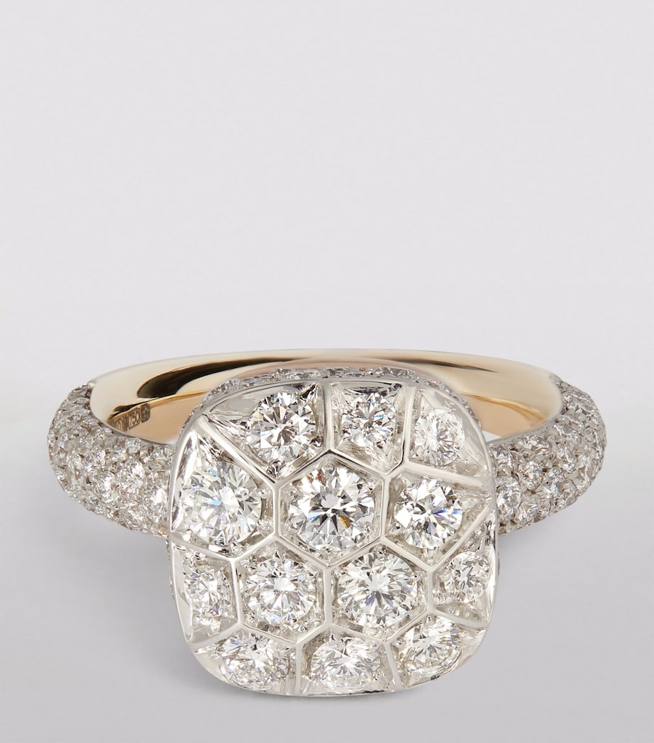 Pomellato Nudo solitaire ring with diamonds - British product
