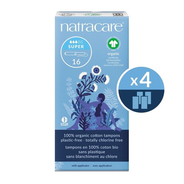 Natracare Super organic cotton tampons 64 count - British product